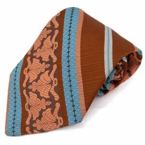 Superba Vintage Retro Rust Pink Teal 60's 70's Necktie Neck Tie
